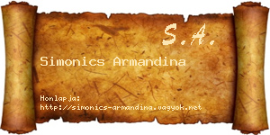 Simonics Armandina névjegykártya